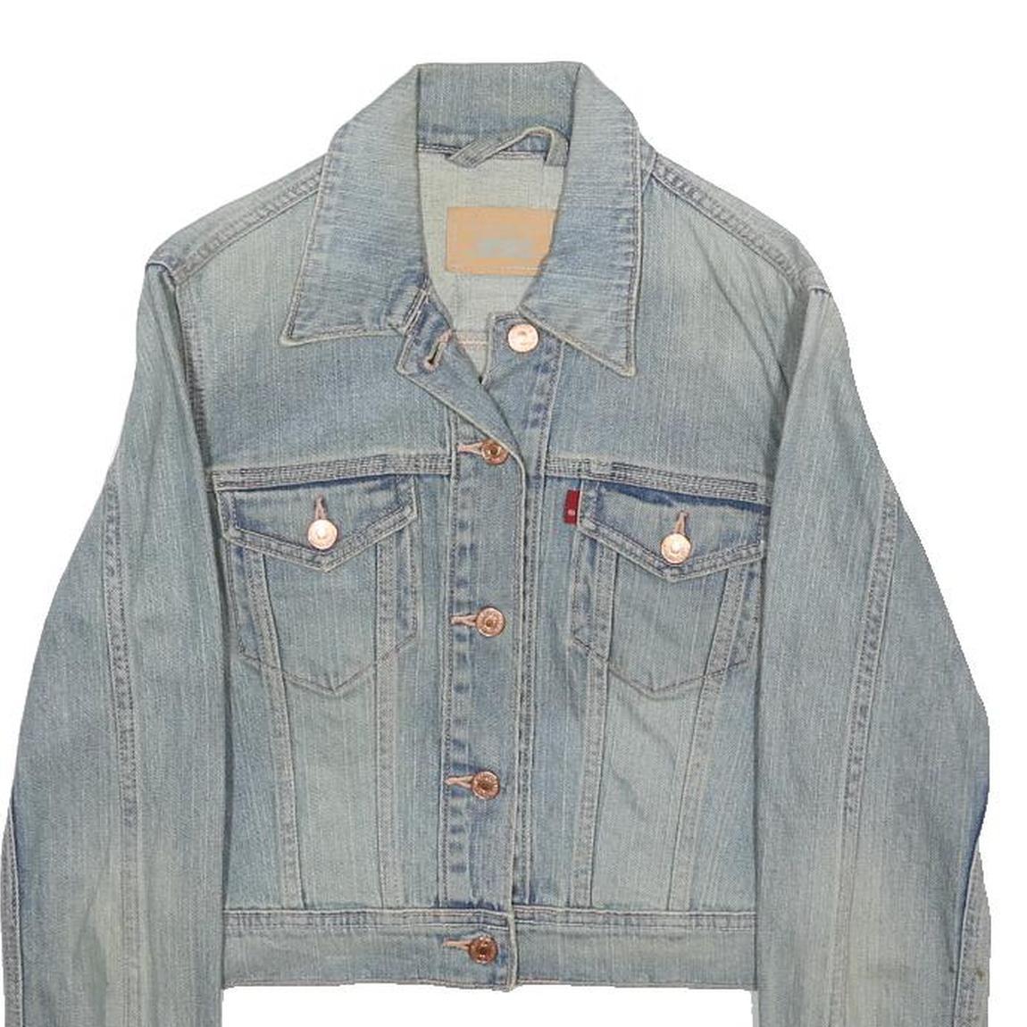 LEVI'S Womens Blue Denim Button Jacket S Cotton Blend Classic Casual