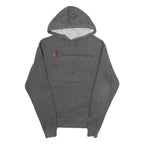 CHAMPION Mens Grey Pullover Hoodie S Cotton Blend Drawstring