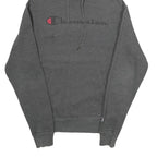 CHAMPION Mens Grey Pullover Hoodie S Cotton Blend Drawstring