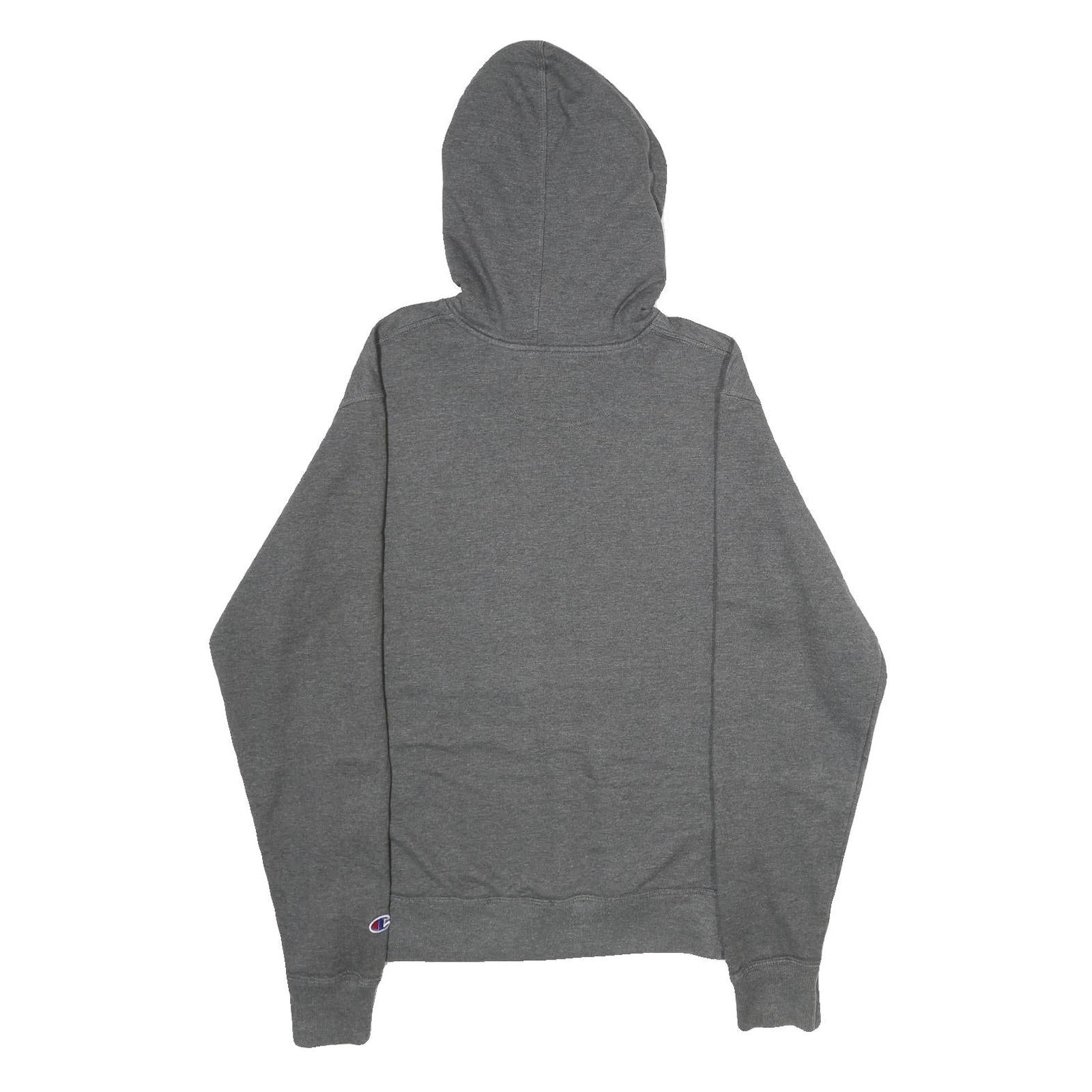CHAMPION Mens Grey Pullover Hoodie S Cotton Blend Drawstring