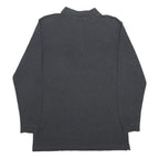 KAPPA Mens Black Long Sleeve Plain Polo Shirt L Cotton Casual Basic