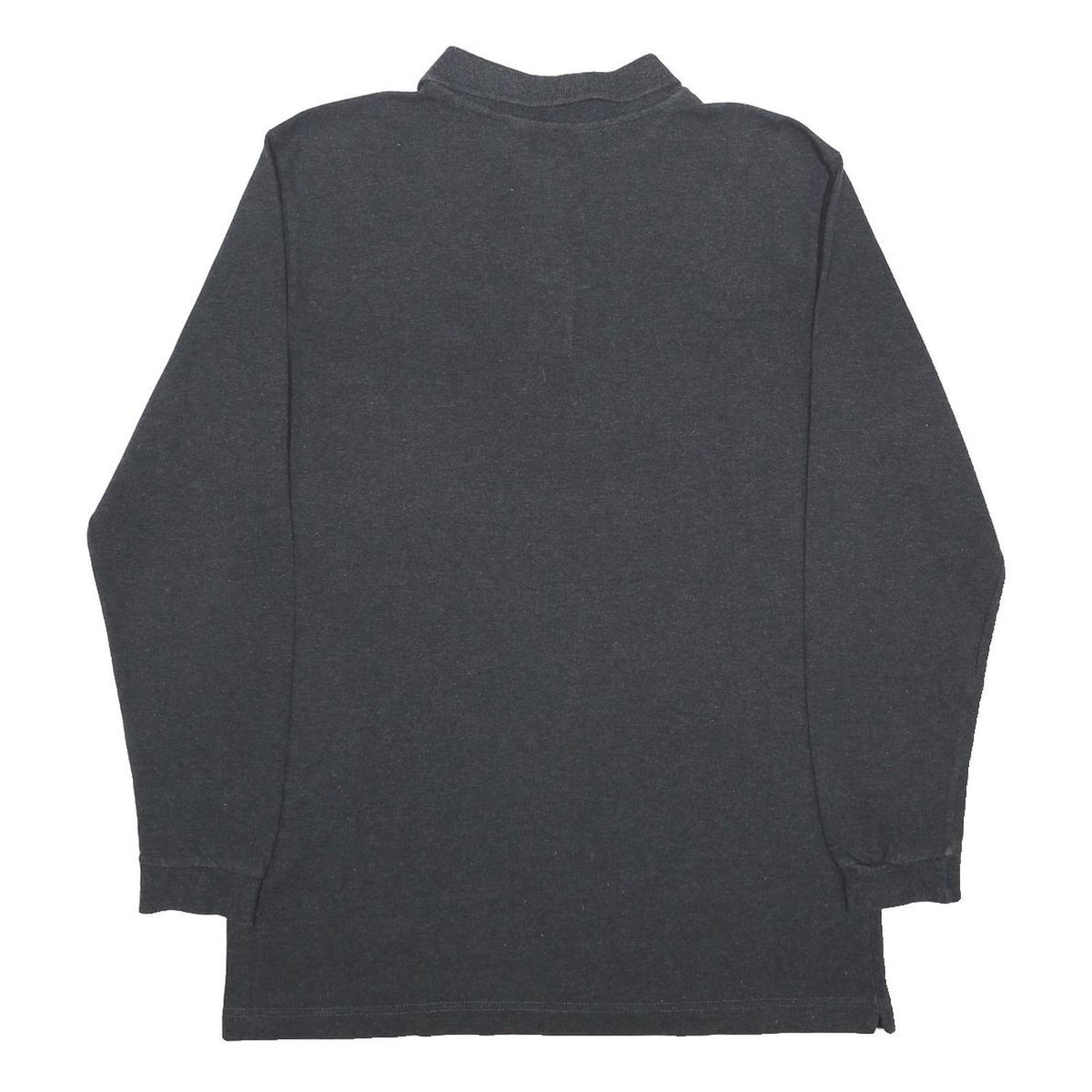 KAPPA Mens Black Long Sleeve Plain Polo Shirt L Cotton Casual Basic