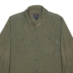 WOOLRICH Mens Green Cotton Blend Casual Shirt M Button Front Two Pockets