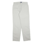JULES Womens Cotton Blend White Regular Fit Straight Leg Trousers W31 L32 Casual