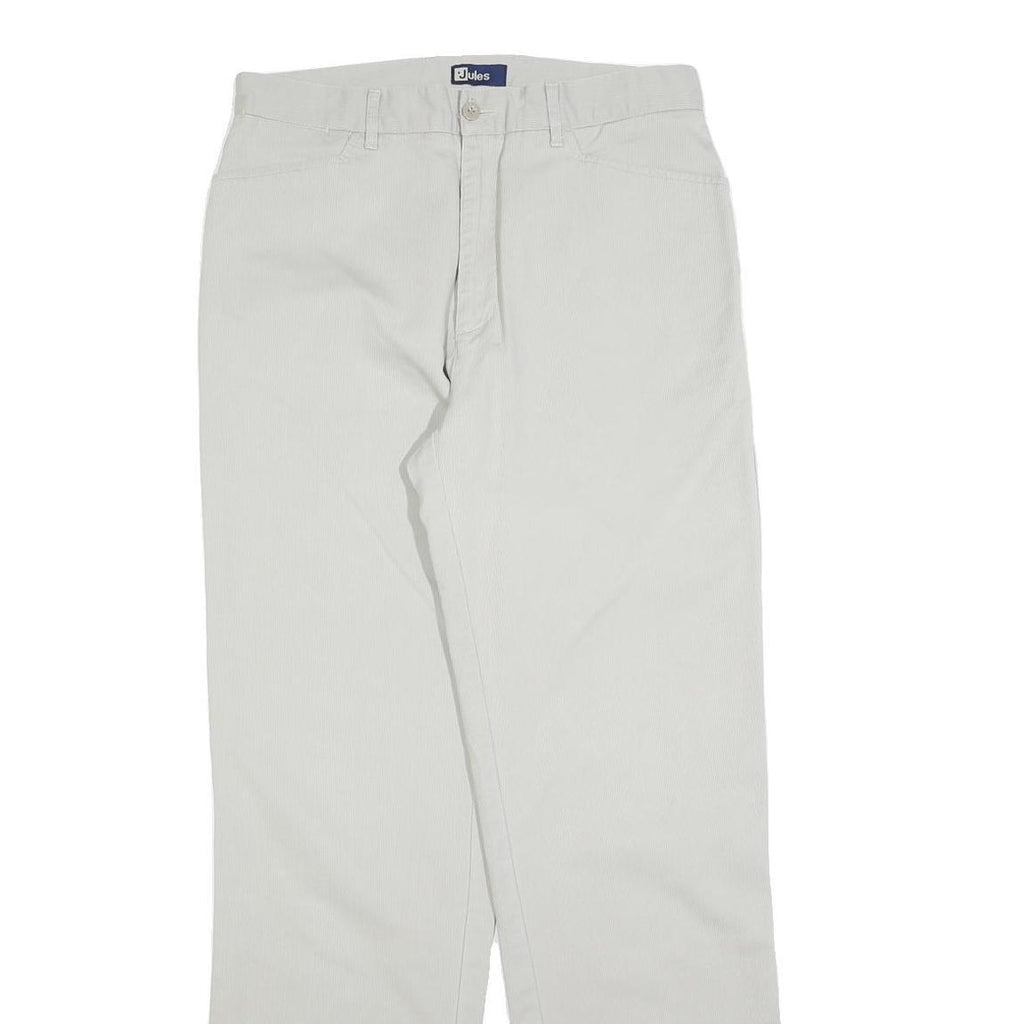 JULES Womens Cotton Blend White Regular Fit Straight Leg Trousers W31 L32 Casual