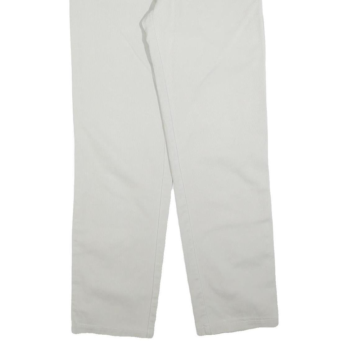 JULES Womens Cotton Blend White Regular Fit Straight Leg Trousers W31 L32 Casual