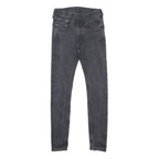 LEVI'S 519 Mens Slim Black Denim W25 L27 Slim Fit Zip-Closure Jeans