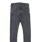 LEVI'S 519 Mens Slim Black Denim W25 L27 Slim Fit Zip-Closure Jeans