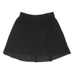 OASIS Womens Black Mini Cotton Blend Knitted Plain Skirt M Soft Stretchy