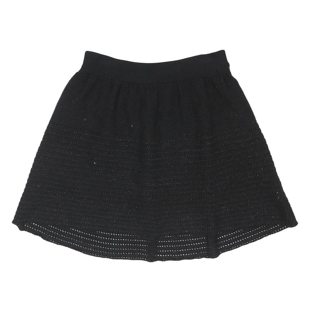 OASIS Womens Black Mini Cotton Blend Knitted Plain Skirt M Soft Stretchy