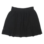 OASIS Womens Black Mini Cotton Blend Knitted Plain Skirt M Soft Stretchy