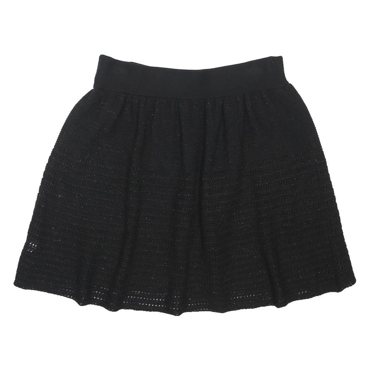 OASIS Womens Black Mini Cotton Blend Knitted Plain Skirt M Soft Stretchy