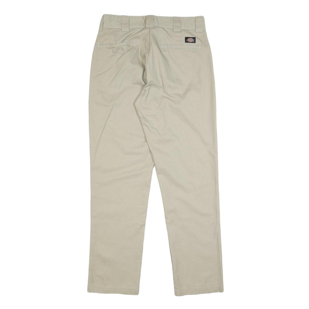 DICKIES Mens Slim Beige Cotton Blend Slim Straight Trousers W32 L29 Workwear