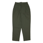 KATHIE LEE Womens Cotton Blend Green Relaxed Trousers W25 L27 Casual Comfort Zip