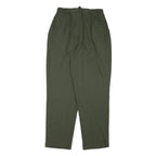 KATHIE LEE Womens Cotton Blend Green Relaxed Trousers W25 L27 Casual Comfort Zip