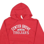 JERZEES Mens Red Center Grove CG Trojans Pullover Hoodie M Casual Comfort