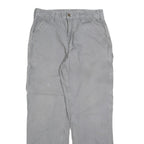 CARHARTT Mens Relaxed Grey Cotton Blend Zip Trousers W32 L32 Workwear Casual