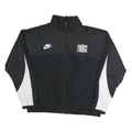 NIKE Mens Black & White Force Track Jacket L Polyester Zip Casual Sportswear