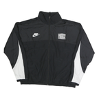 NIKE Mens Black & White Force Track Jacket L Polyester Zip Casual Sportswear