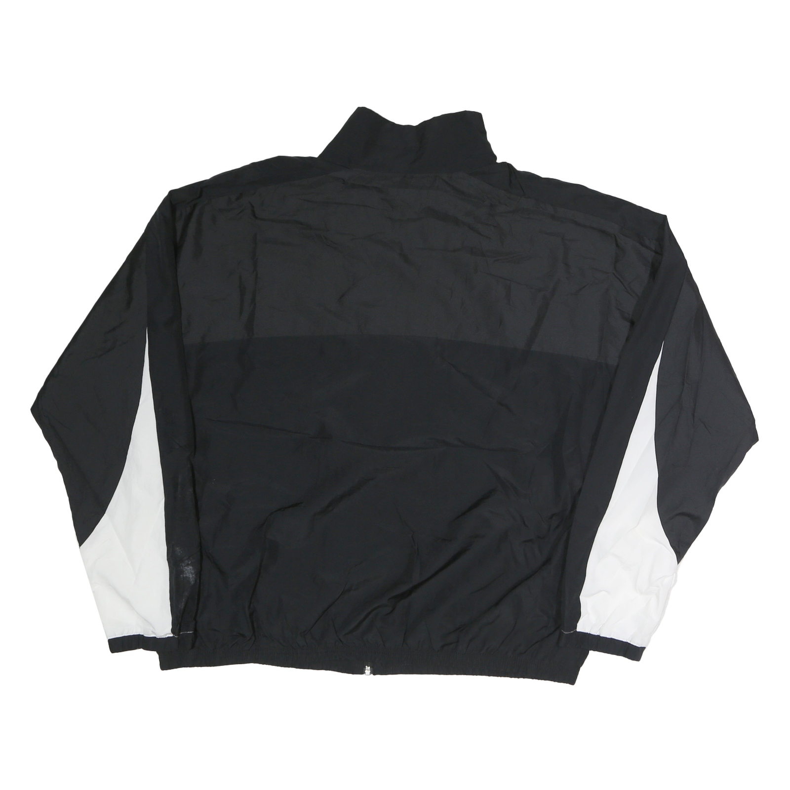 NIKE Mens Black & White Force Track Jacket L Polyester Zip Casual Sportswear