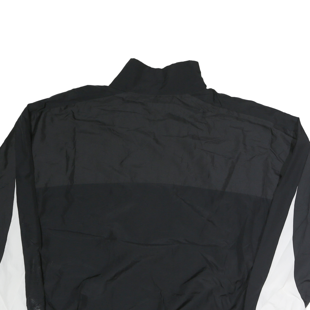 NIKE Mens Black & White Force Track Jacket L Polyester Zip Casual Sportswear