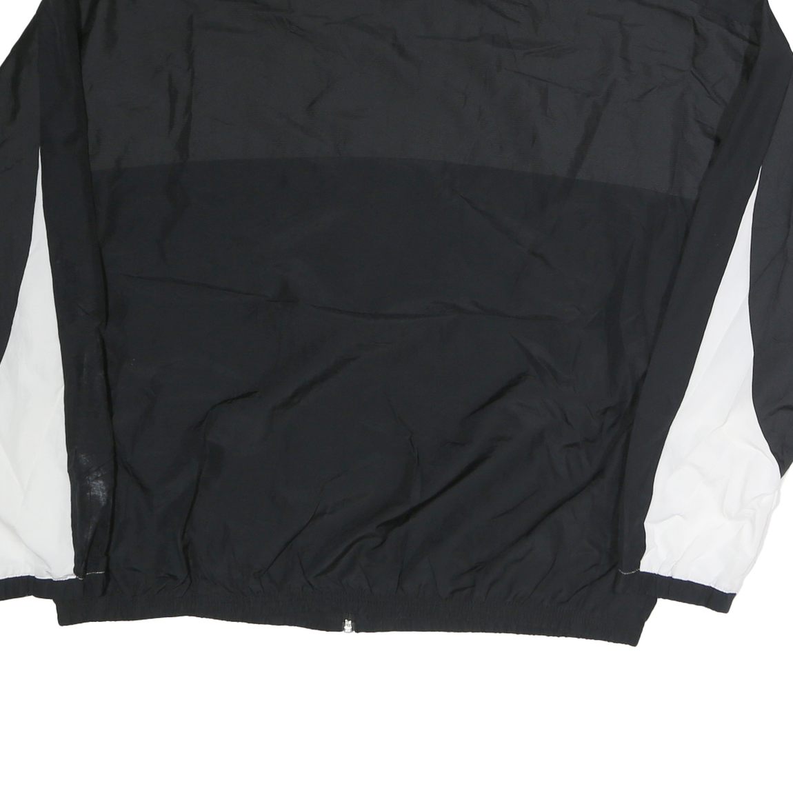 NIKE Mens Black & White Force Track Jacket L Polyester Zip Casual Sportswear