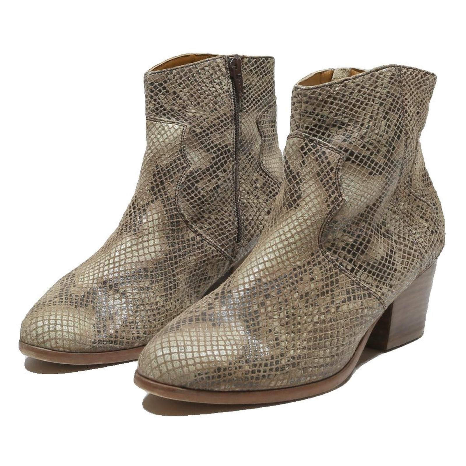 L'ATELIER TROPEZIEN Womens Ankle Boots Brown Leather UK 4 Stylish Western Design