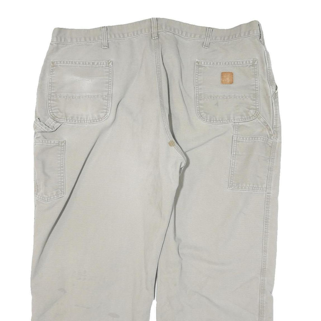 CARHARTT Mens Cotton Blend Beige Relaxed Straight Trousers W44 L28 Workwear