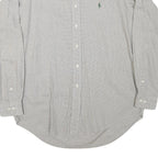 RALPH LAUREN Mens Grey & White Checked Cotton Blend Shirt L Classic Button Down