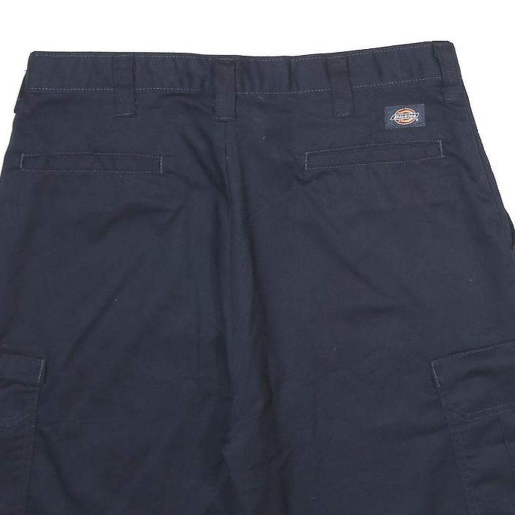 DICKIES Mens Navy Cargo Shorts L W34 Polyester Blend Casual Workwear