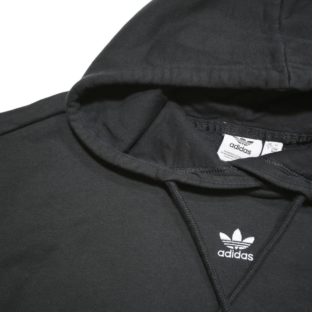 ADIDAS ORIGINALS Womens Black Pullover Hoodie UK 12 Cotton Blend Drawstring
