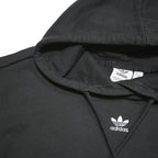 ADIDAS ORIGINALS Womens Black Pullover Hoodie UK 12 Cotton Blend Drawstring