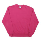 JERZEES Womens Pink Crew Neck Sweatshirt M Plain Cotton Blend Pullover