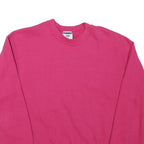 JERZEES Womens Pink Crew Neck Sweatshirt M Plain Cotton Blend Pullover