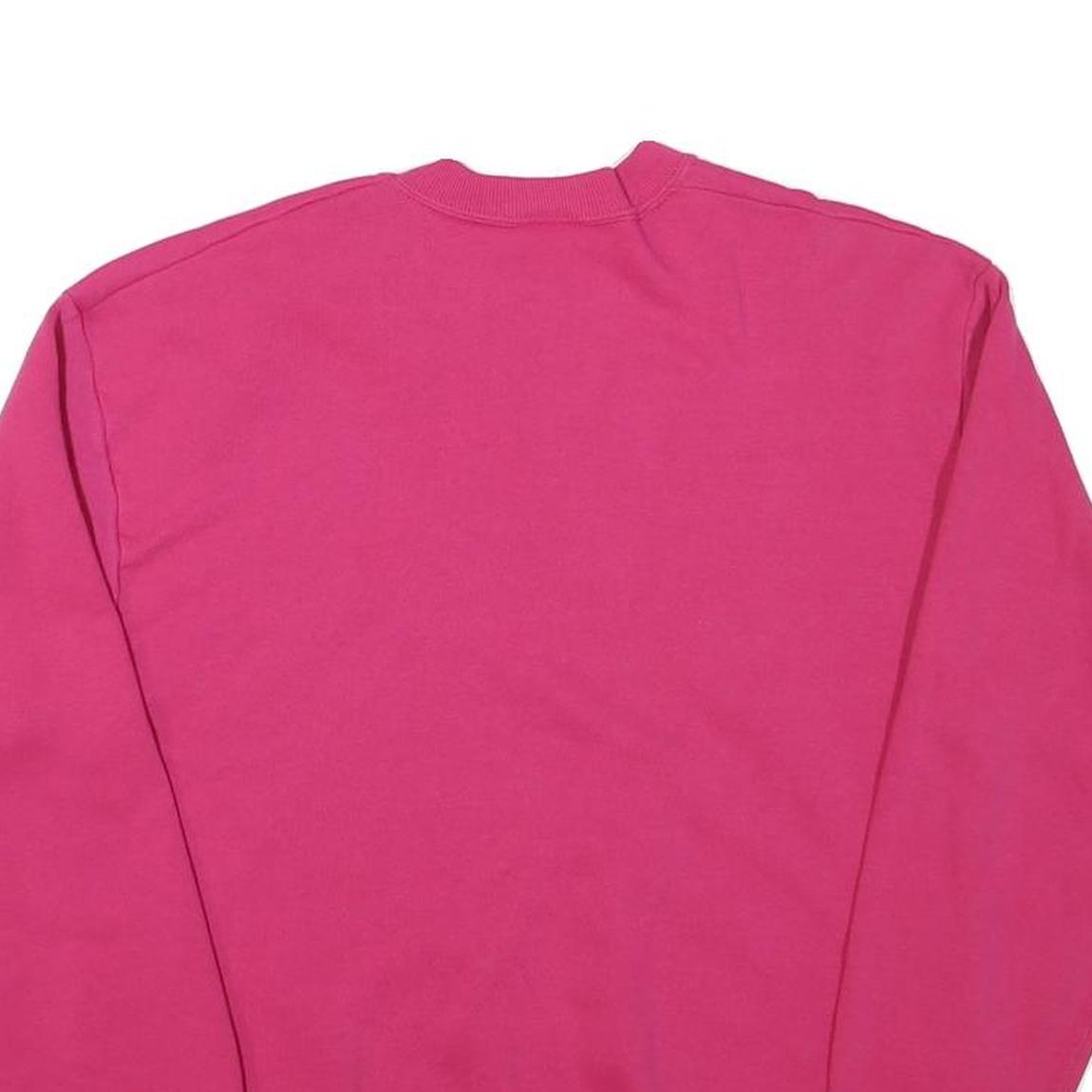 JERZEES Womens Pink Crew Neck Sweatshirt M Plain Cotton Blend Pullover
