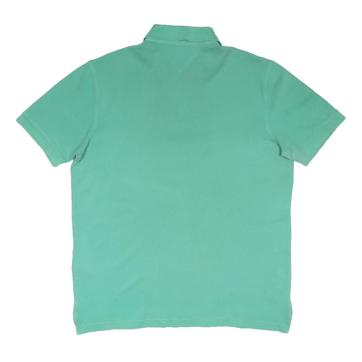 TOMMY HILFIGER Mens Green Polo Shirt XL Cotton Blend Short Sleeve Basic Classic