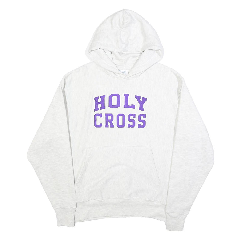 CHAMPION REVERSE WEAVE Mens White Holy Cross Pullover Hoodie L Cotton Blend