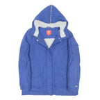 NFL Womens Blue Cotton Blend Zip Jacket M Hooded Casual Pockets NFL Logo