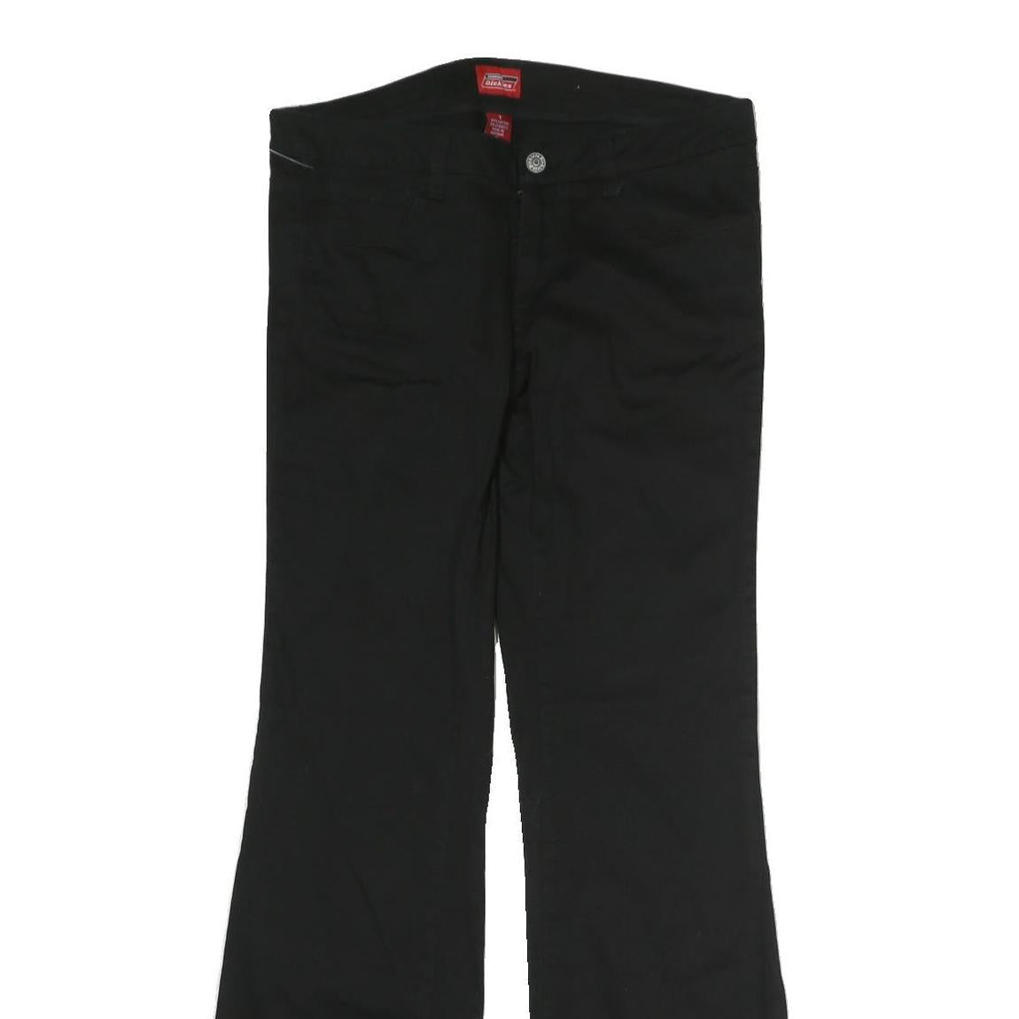 DICKIES Mens Black Cotton Regular Fit Bootcut Trousers W30 L30 Workwear