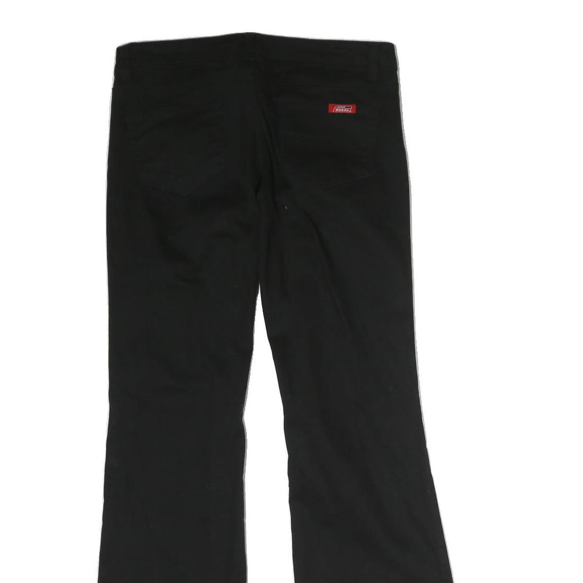DICKIES Mens Black Cotton Regular Fit Bootcut Trousers W30 L30 Workwear