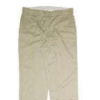 DICKIES Mens Cotton Blend Beige Regular Fit Straight Leg Trousers W37 L33