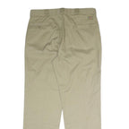 DICKIES Mens Cotton Blend Beige Regular Fit Straight Leg Trousers W37 L33