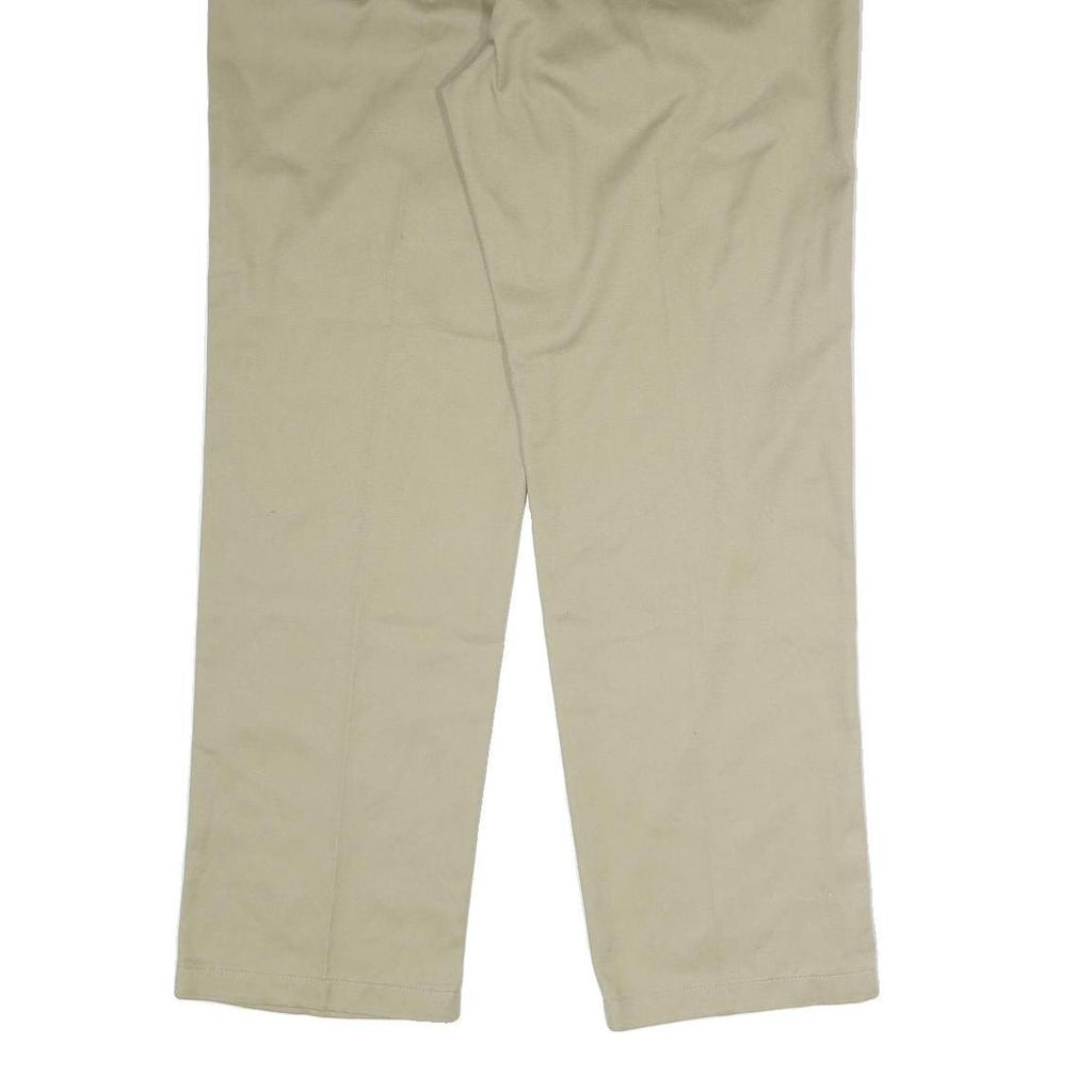 DICKIES Mens Cotton Blend Beige Regular Fit Straight Leg Trousers W37 L33