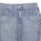 LUCKY BRAND Womens Blue Denim Mini Skirt Cotton Blend Zip Pocket Size M Casual