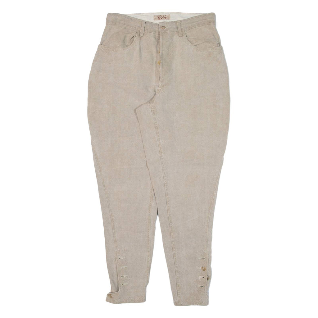 BERNSUMON Womens Trousers Beige Slim Tapered Linen W30 L28