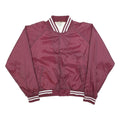 HABAND Mens Maroon & White Button Front Nylon Varsity Jacket XL Sports Logo