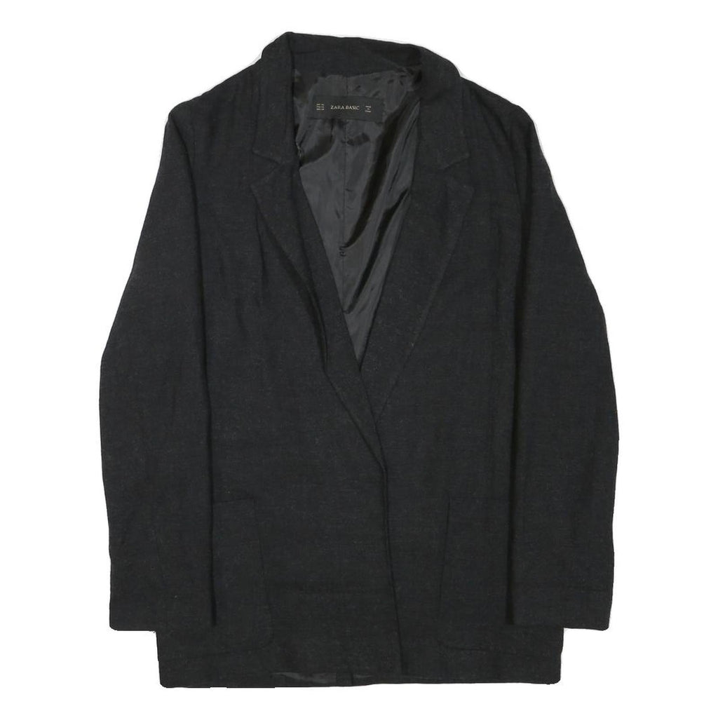 ZARA BASIC Womens Black Jacket XS Acrylic Blend Plain Classic Tailored