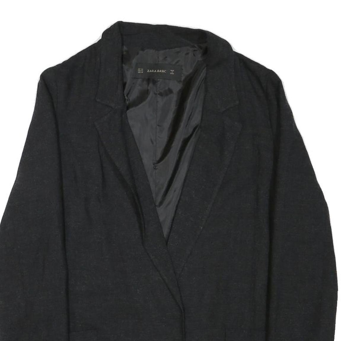 ZARA BASIC Womens Black Jacket XS Acrylic Blend Plain Classic Tailored