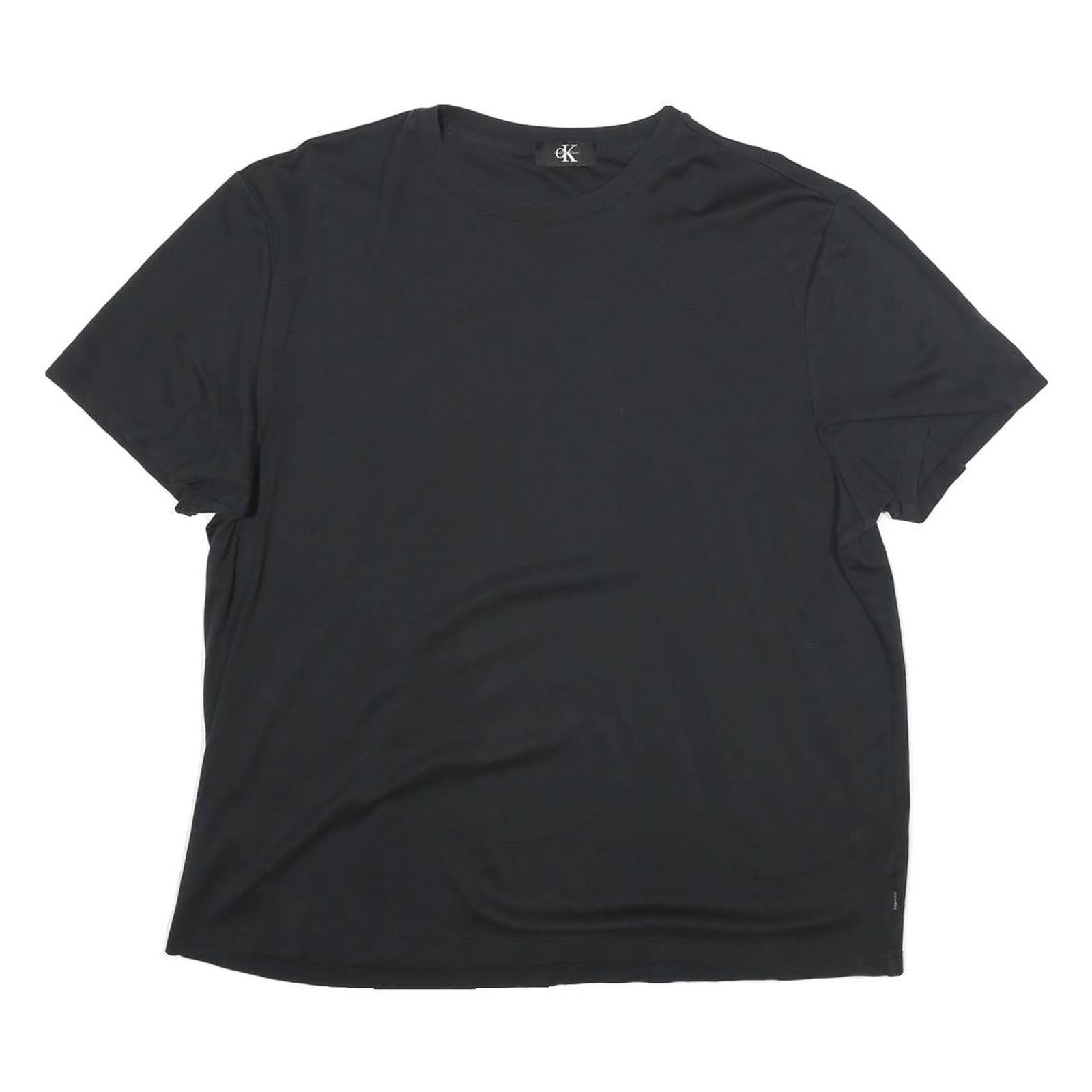 CALVIN KLEIN Mens Black M Short Sleeve Crew Neck Plain T-Shirt Cotton Blend