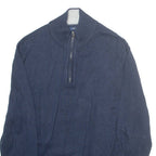 NAUTICA Mens Jumper Blue 1/4 Zip Tight Knit L